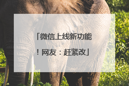 微信上线新功能！网友：赶紧改